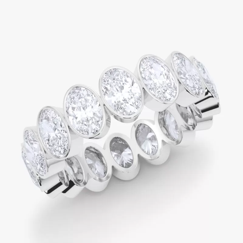 Oval Cut Bezel Diamond Eternity Band