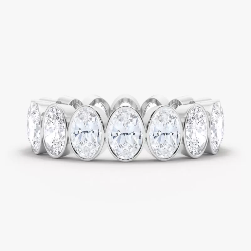 Oval Cut Bezel Diamond Eternity Band