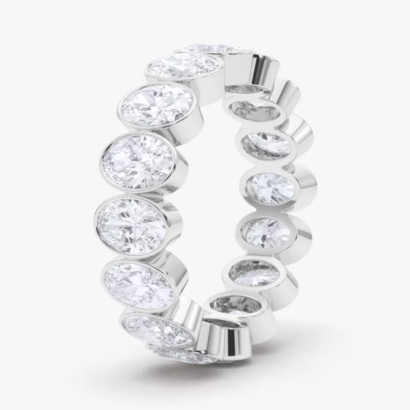 Oval Cut Bezel Diamond Eternity Band