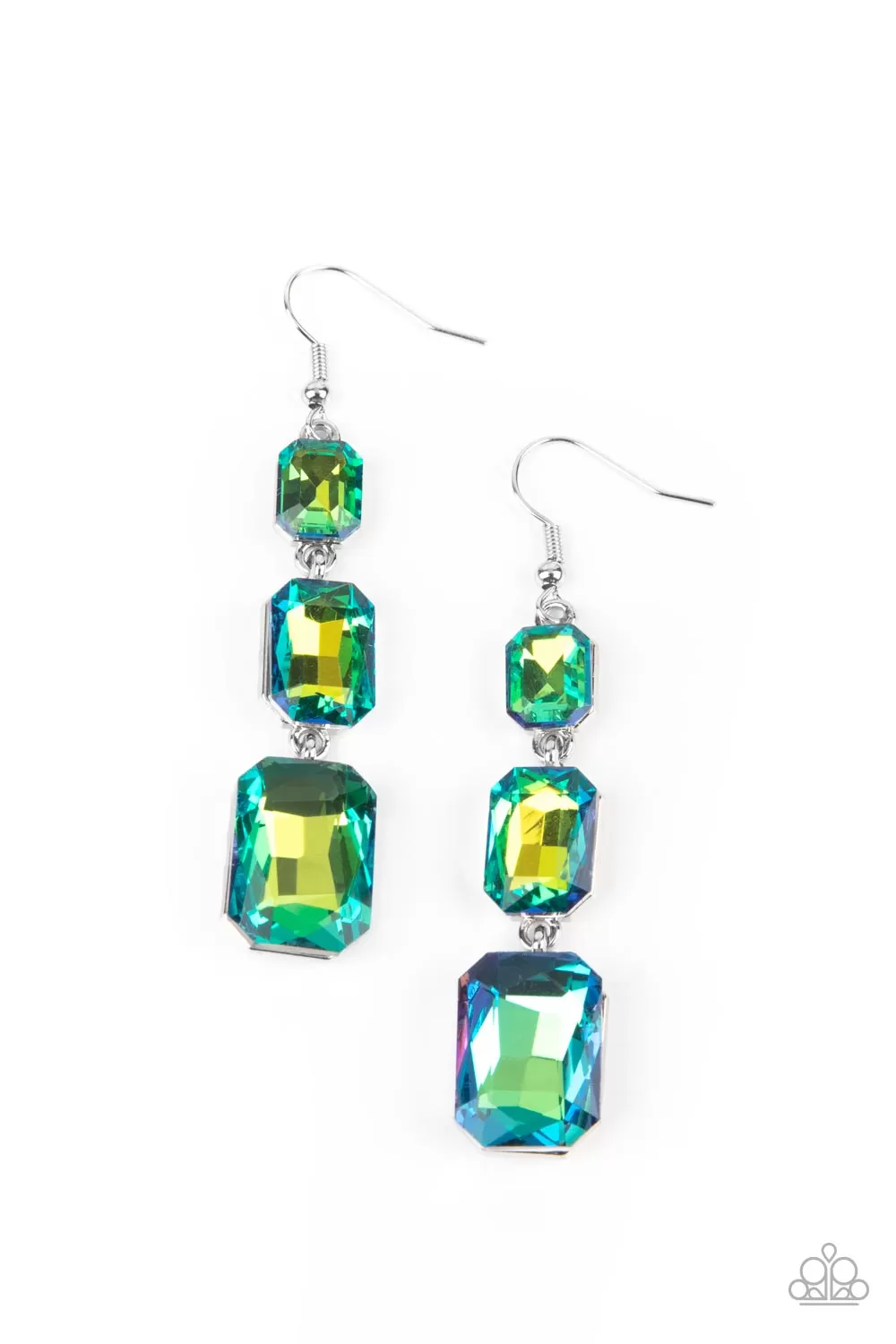 Paparazzi Cosmic Red Carpet - Green UV Shimmer Earring