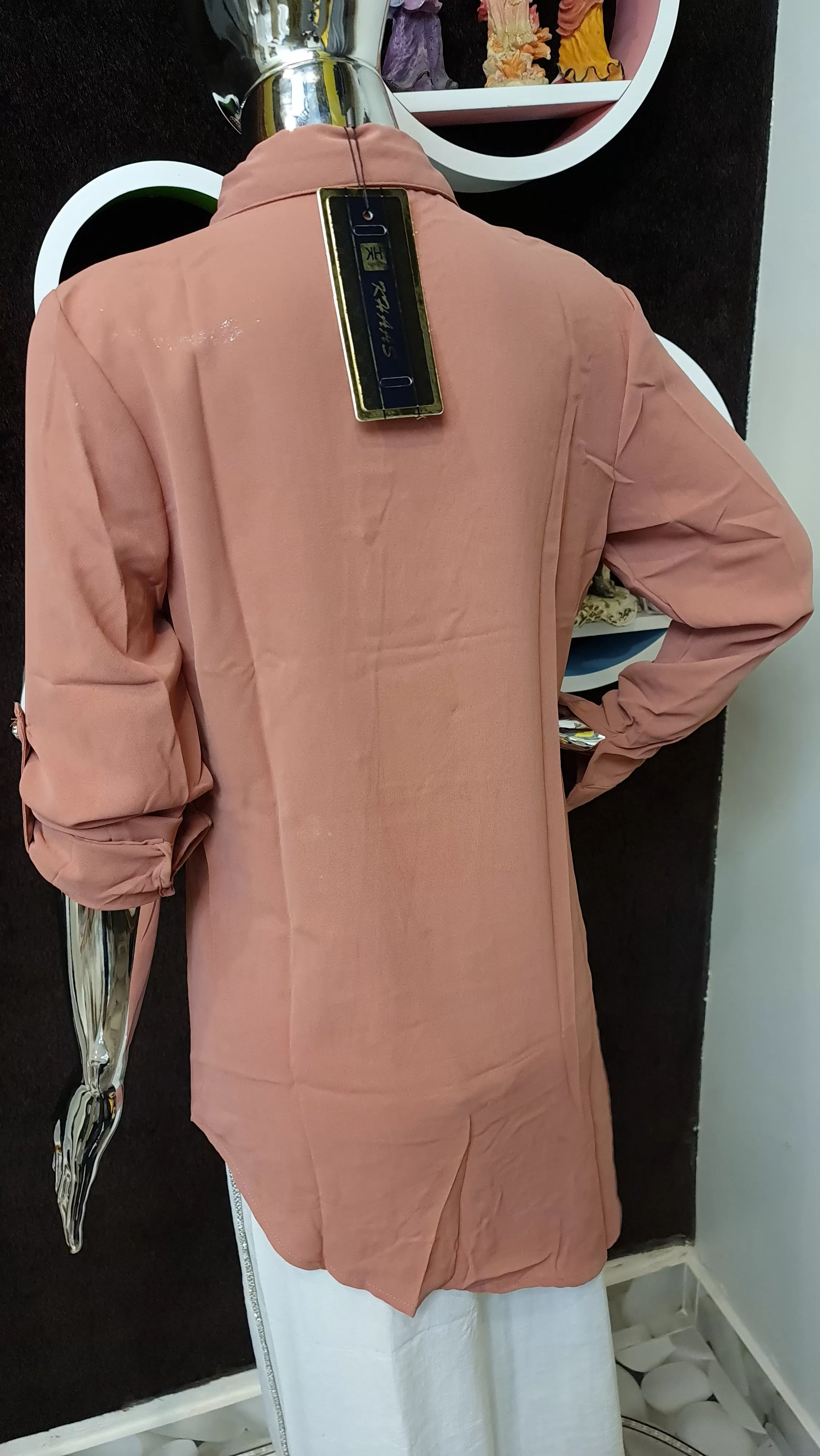 Pink Embroidery casual shirt