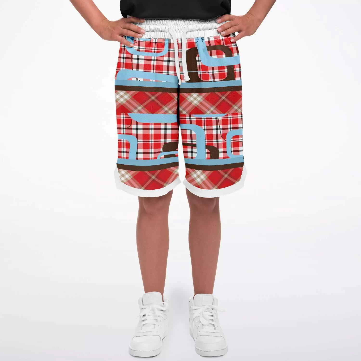 Red Pacific Palisades Plaid Basketball Shorts