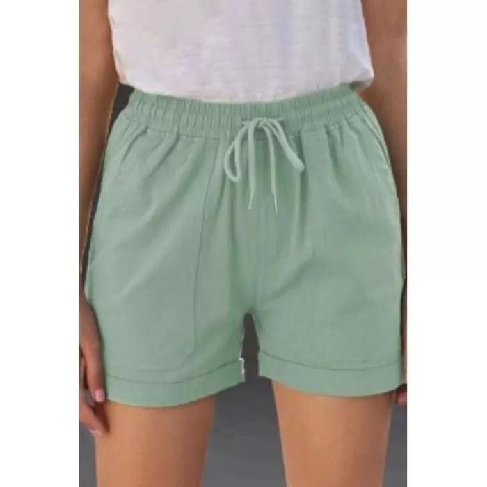 Relaxed Tab Side Shorts - Sage