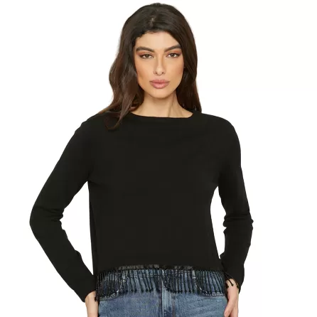 Relish Women's long sleeve shirt with black Aphrodite beaded trimmings