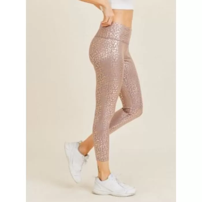 Rose Gold Leopard Leggings