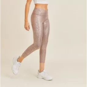 Rose Gold Leopard Leggings