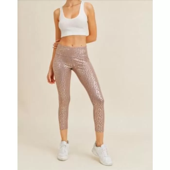 Rose Gold Leopard Leggings