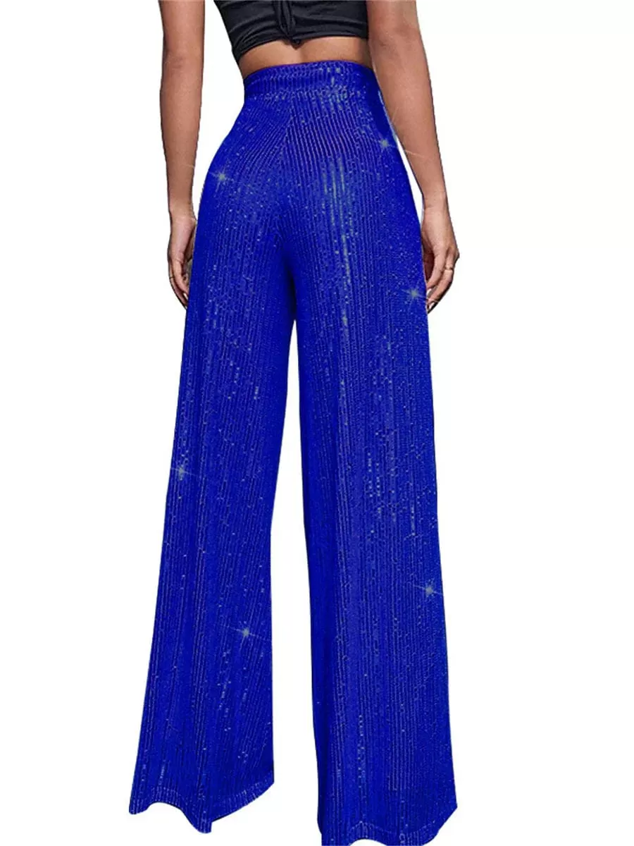 Sequin Wide Leg Pants for Elegant Party and Street Style