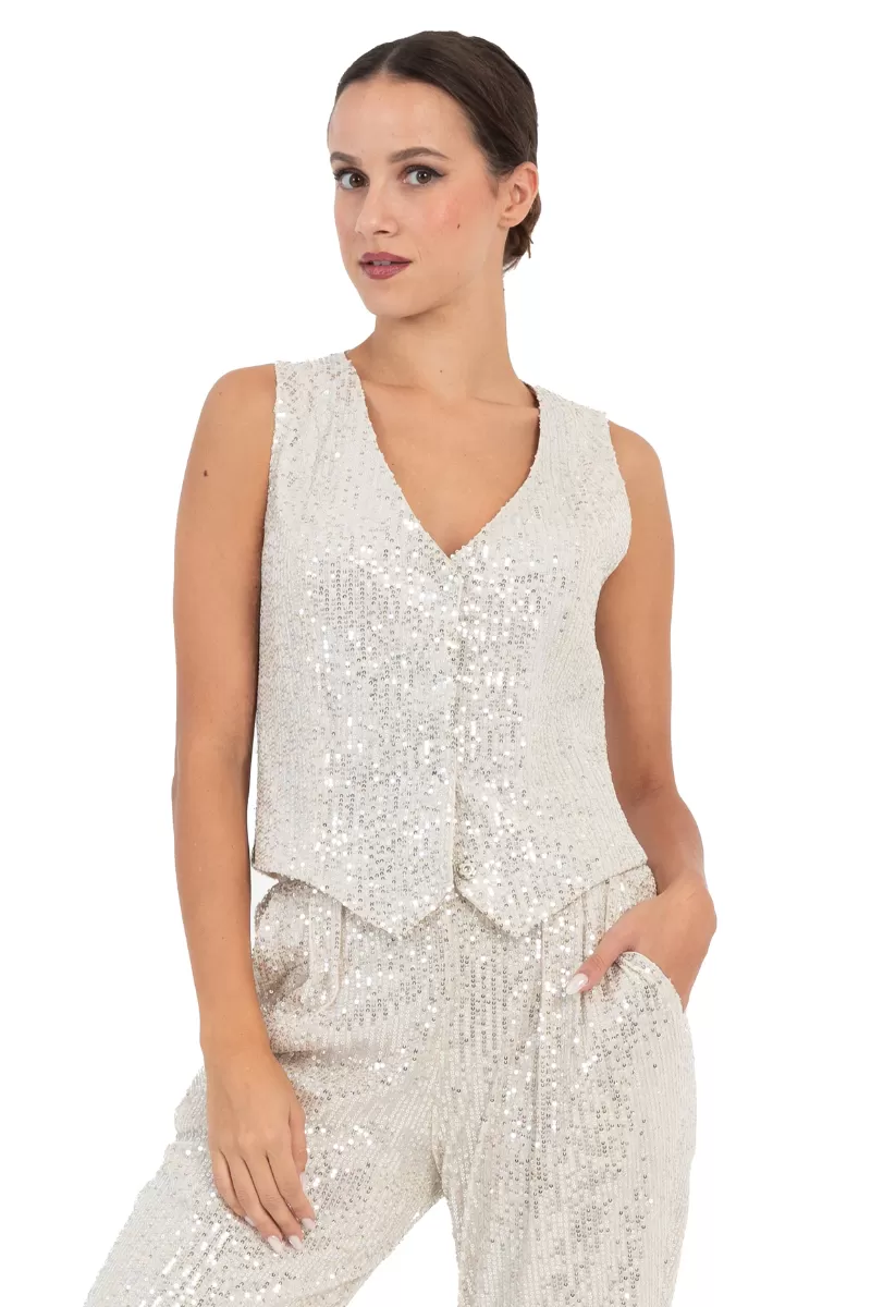 Sequin Women's Suit Vest