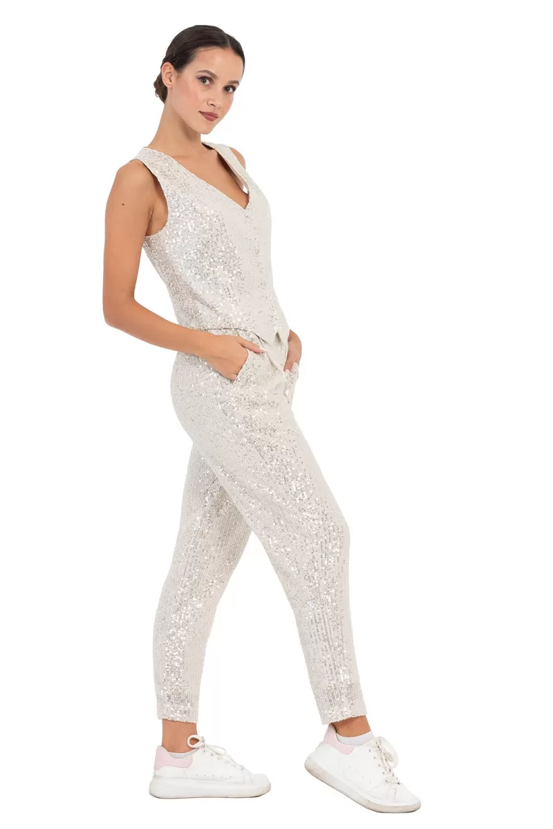 Sequin Women's Suit Vest