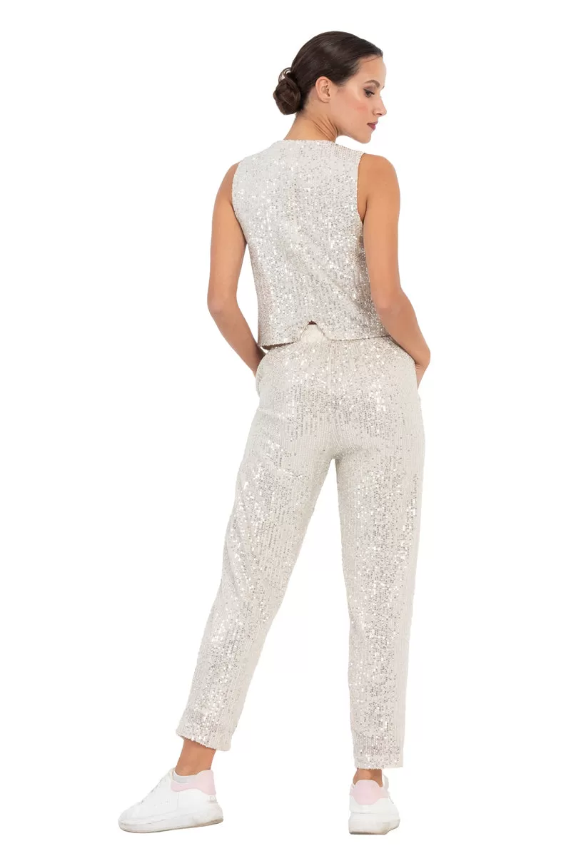 Sequin Women's Suit Vest