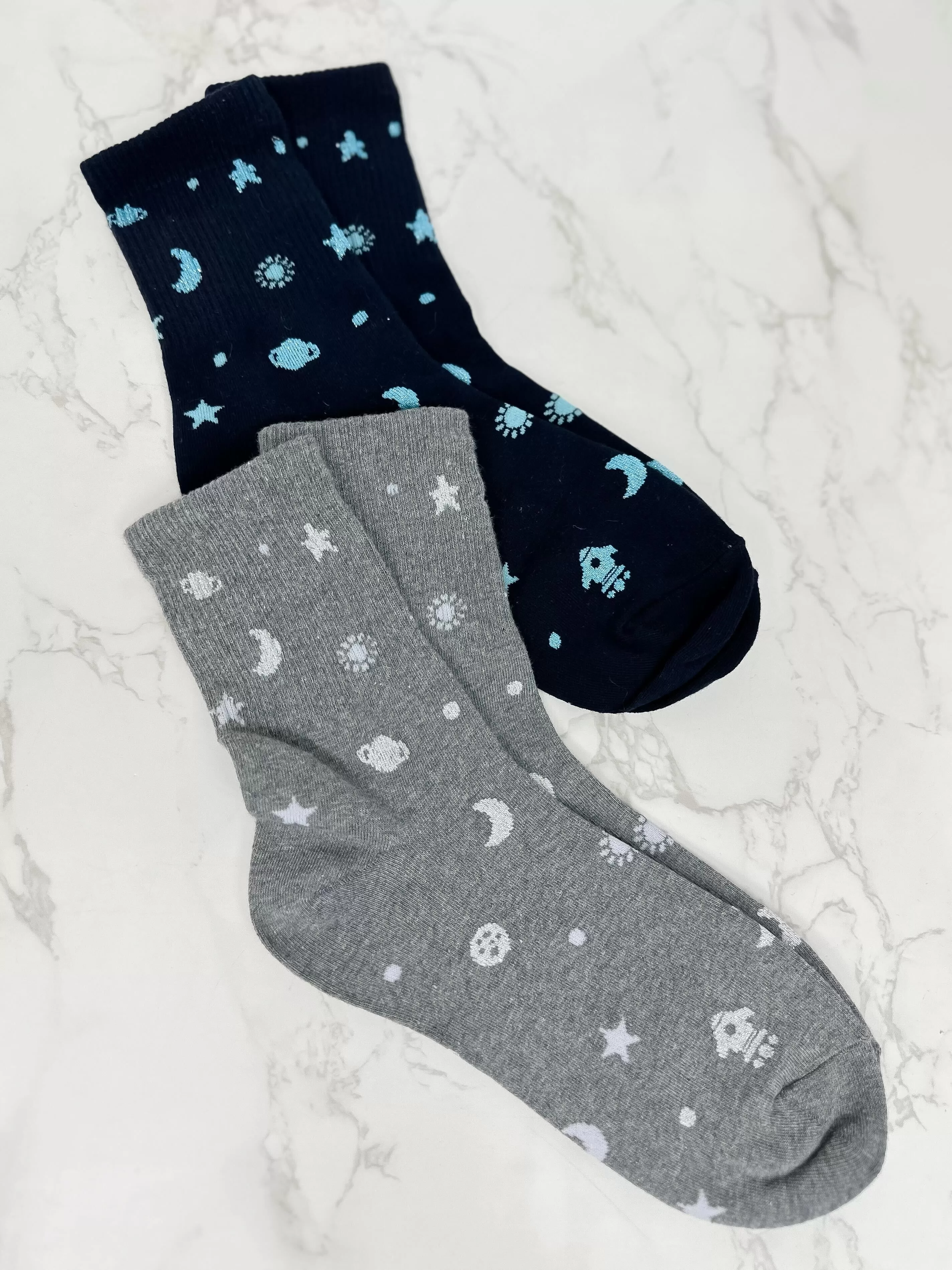 Space Crew Socks - Gray