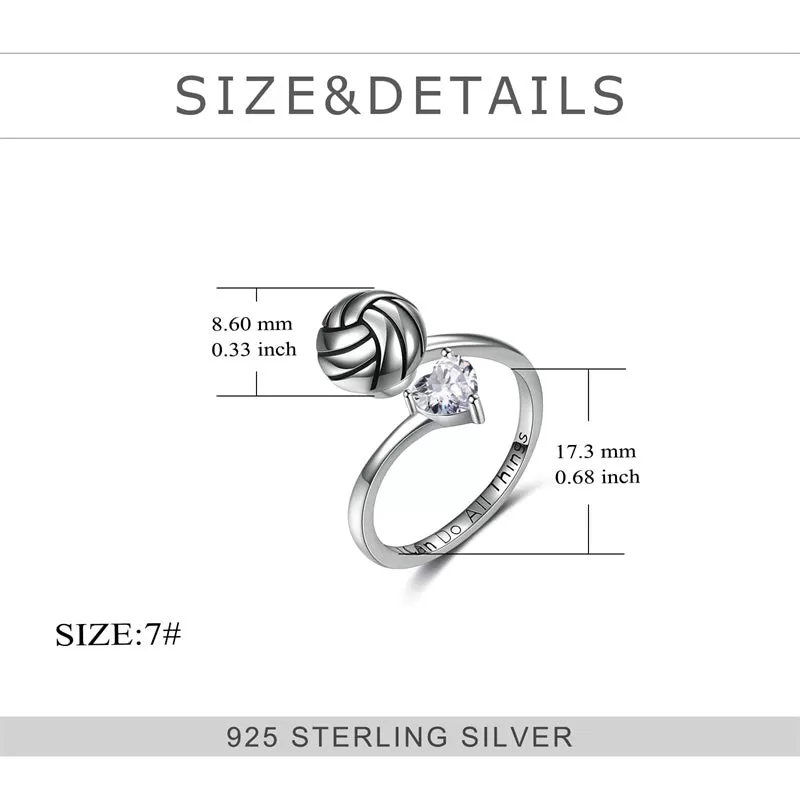 Sterling Silver Fidget Anxiety Ring for Women Spinner Ring Open Adjustable for Anxiety Relieving Stress Women Girl