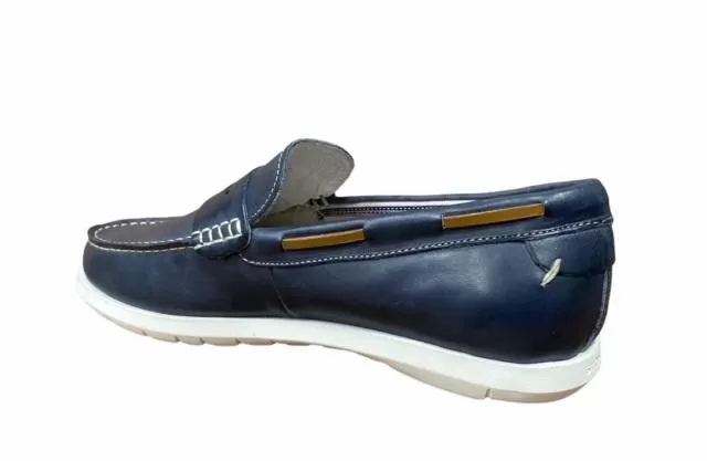 Stonefly men's moccasin shoe Santiago 2 Calf 213726 03G blue