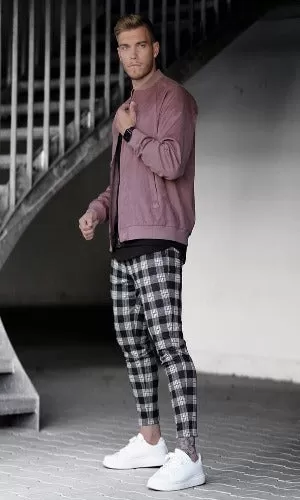 Streetwear Trousers Plaid Mens Pants