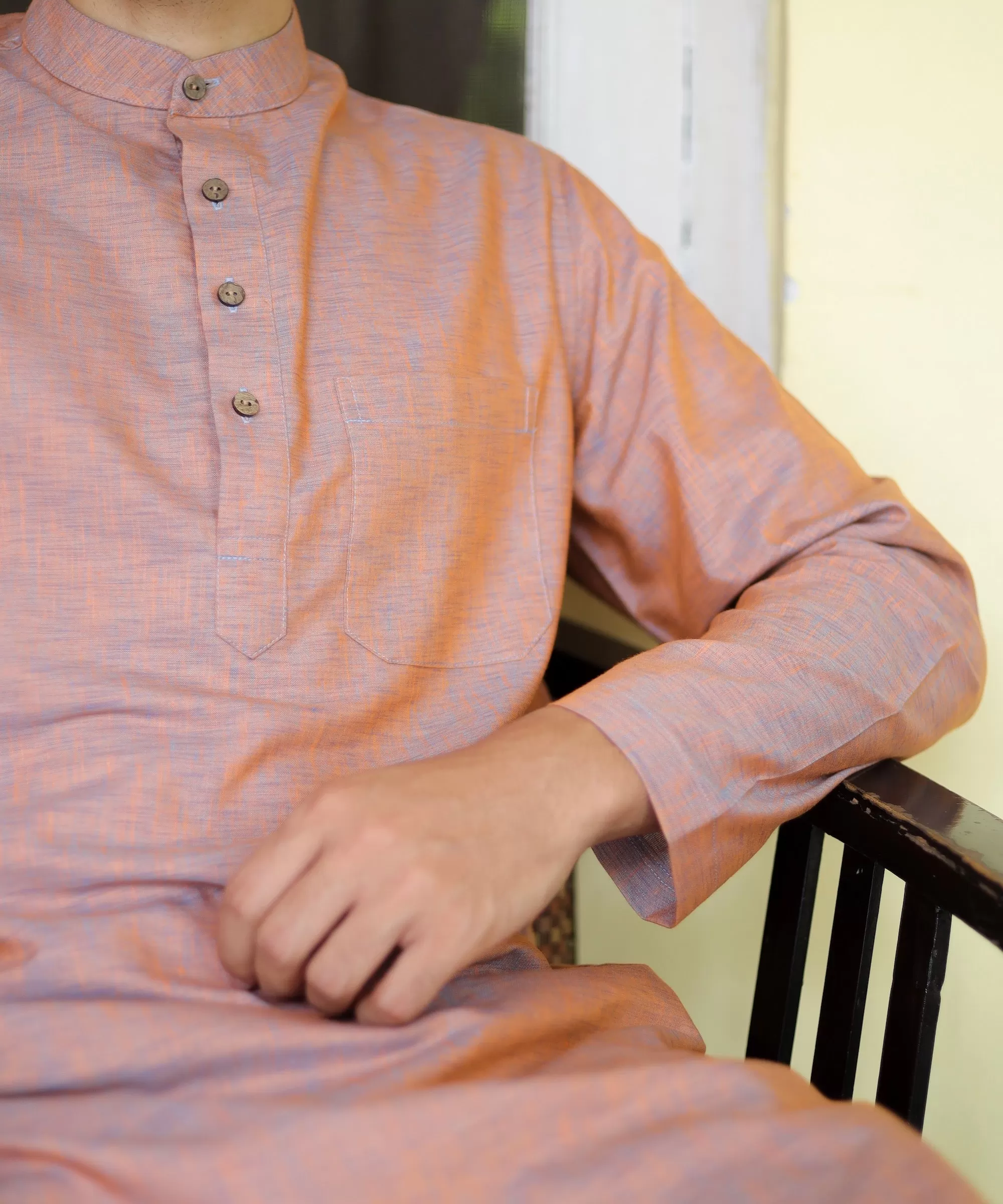 Sunset Spice Linen Kurta Pyjama Set