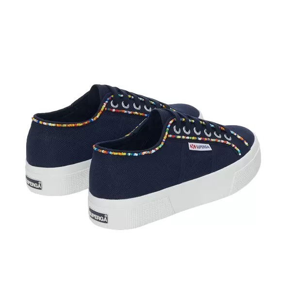 Superga women's sneakers shoe 2740 Multicolor Beads S4131FW ATU blue