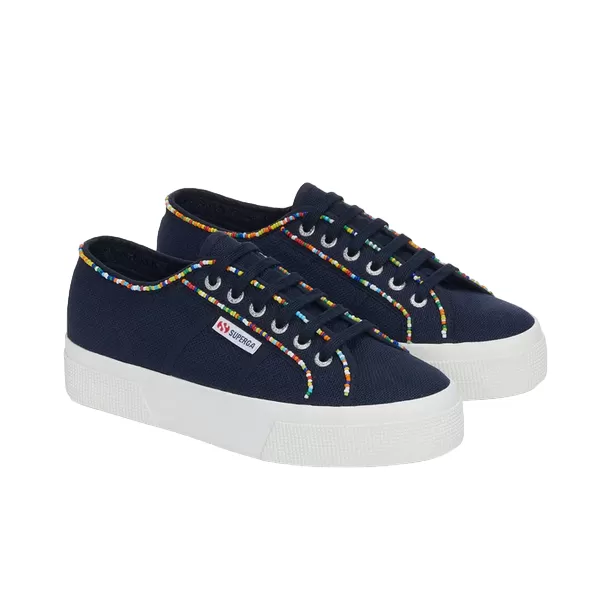 Superga women's sneakers shoe 2740 Multicolor Beads S4131FW ATU blue