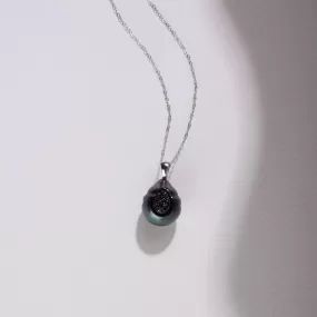 Tahitian Pearl Finestrino Pendant with Black Diamond