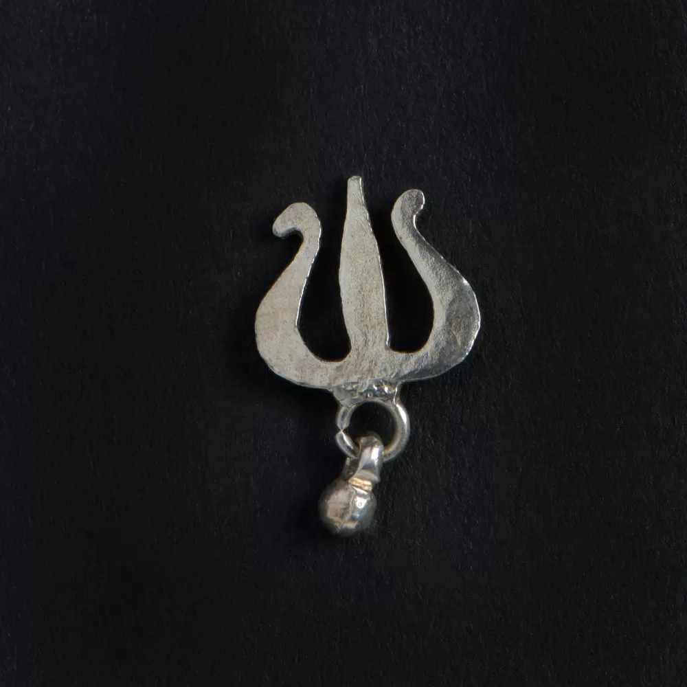 Trishool Sterling Silver Nose Pin