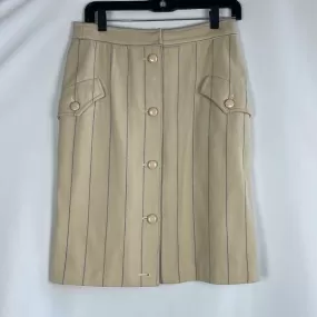 Valentino Creamand Blue Striped Wool Pencil Skirt