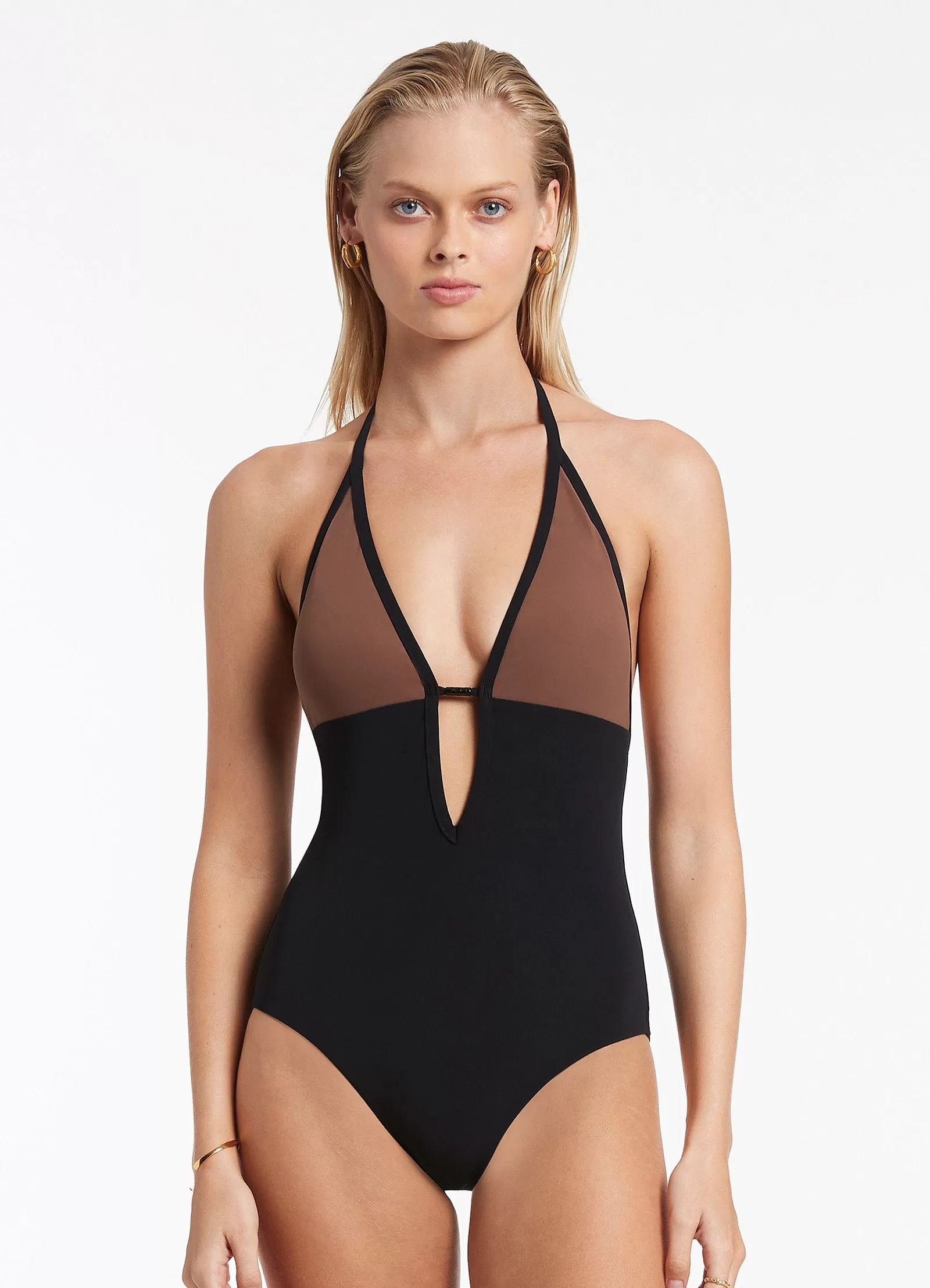 Versa Plunge One Piece - Latte