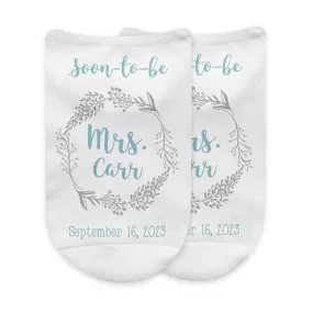 Wedding Socks for the Bride - Personalized Soon To Be “Mrs”