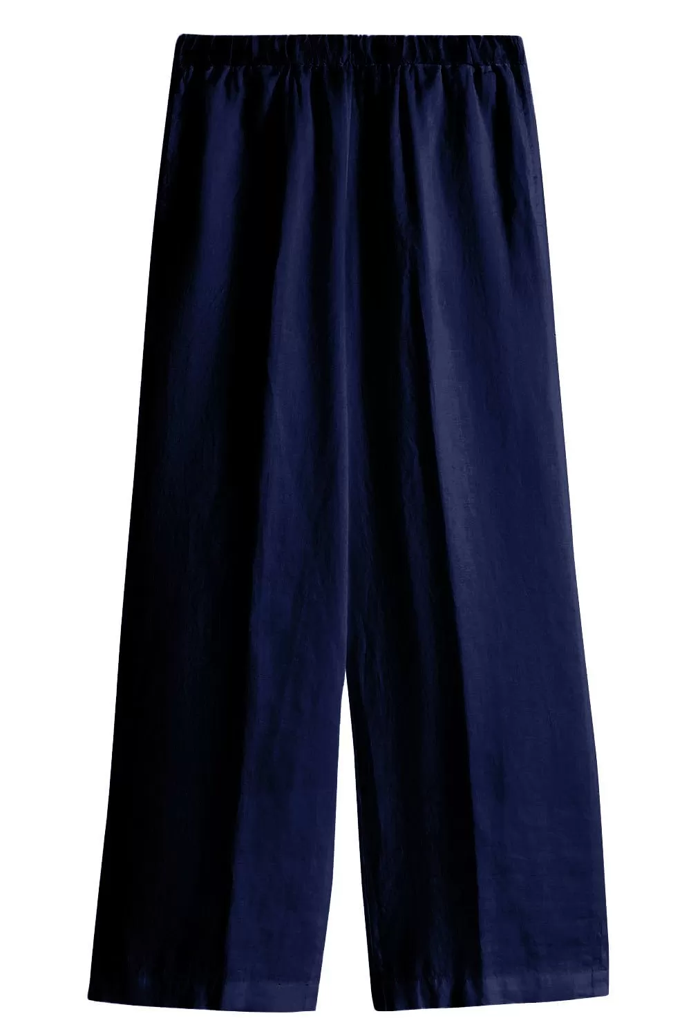 Wide Straight Leg Trousers - Navy