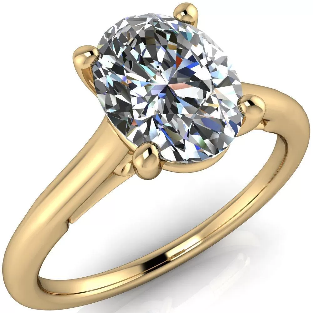 Willie Oval Lab Grown Diamond Center Stone Bow Under Cathedral Engagement Ring