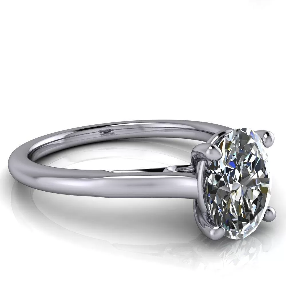 Willie Oval Lab Grown Diamond Center Stone Bow Under Cathedral Engagement Ring