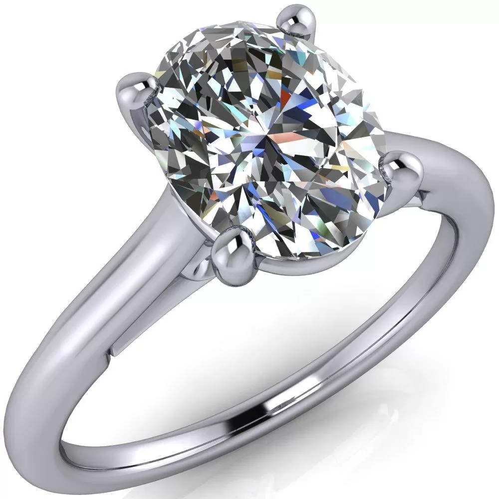 Willie Oval Lab Grown Diamond Center Stone Bow Under Cathedral Engagement Ring