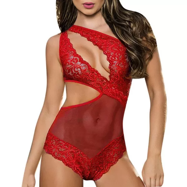 Women Sexy See-through Lingerie Push Up Nightwear Bodysuit