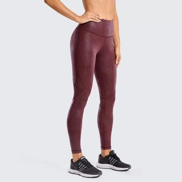 Women'S Matte Coated Faux Leather Texture Legging Workout Leggings Sport Women Fitness Mesh Tight Pants With Drawcord