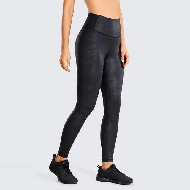 Women'S Matte Coated Faux Leather Texture Legging Workout Leggings Sport Women Fitness Mesh Tight Pants With Drawcord