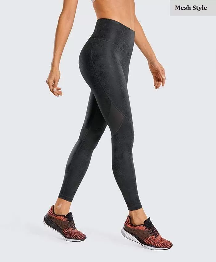 Women'S Matte Coated Faux Leather Texture Legging Workout Leggings Sport Women Fitness Mesh Tight Pants With Drawcord