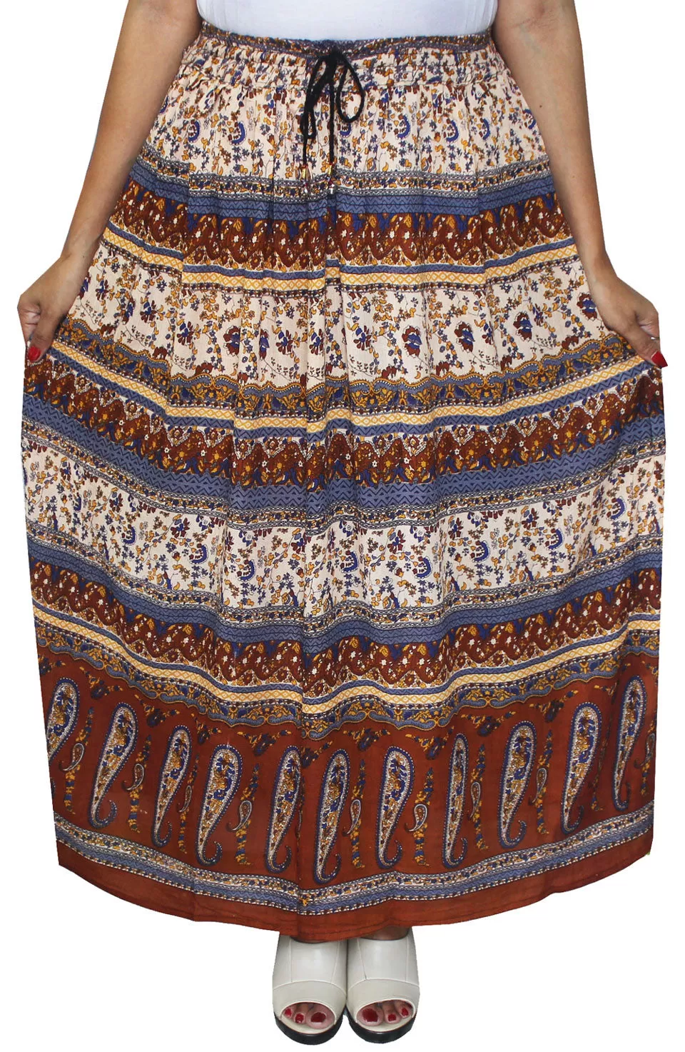 Womens Printed Indian Long Skirts Summer Ankle Length India Apparel