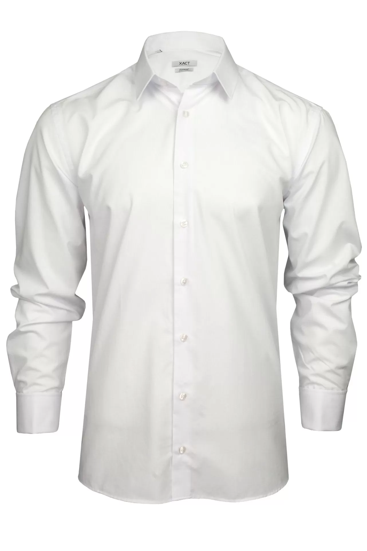 Xact Men's Plain Poplin Formal Shirt with Double/ French Cuff and Cuff Links